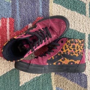 VANS magenta & leopard print shoes